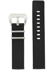 22mm XL Nylon Watch Band Black Sport Strap Stainless Extra Heavy Buckle