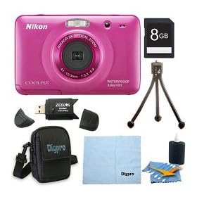 Nikon COOLPIX S30 10.1MP 2.7 LCD Digital Camera 8GB Pink Bundle