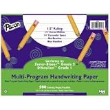 Pacon 2422 Multi-Program Handwriting Papers, 2nd & 3rd Grade, 1/2 Short Ruling, 500 Sheet Tablet