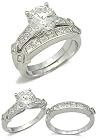 Brilliant and Princess Cut Wedding Set