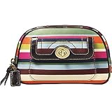 AUTHENTIC COACH LEGACY STRIPE BEAUTY COSMETIC CASE 41851