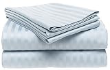 600-Thread-Count Stripe King Sheet Set, Light Blue