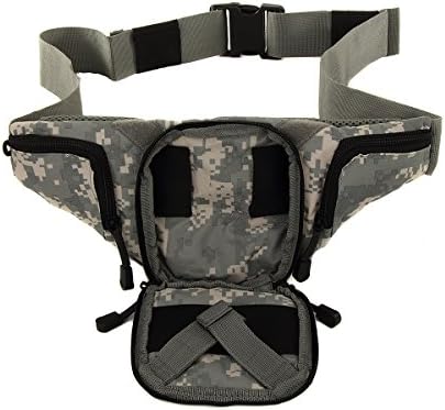 Mens ACU Digital Camo Concealment Concealed Tactical Nylon Fanny Pack Pouch for Small Handgun Pistol