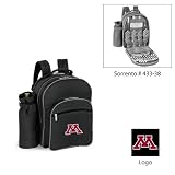 Minnesota Golden Gophers NCAA Sorrento Insulated Picnic Backpack (Black/Grey) (Embroidered Logo)
