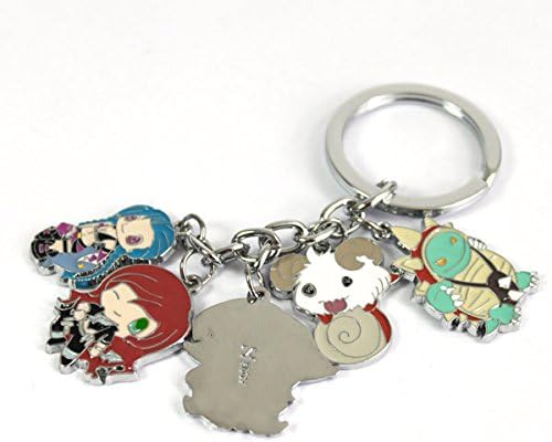 Yongxin Market League of Legends 5 Pendants in 1 Champions Characters: Poro, Jinx, Katerina, Lulu, Rammus Metal Keychain Key Ring