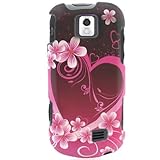 Crystal Hard RUBBERIZED PINK With HEART & FLOWERS Design Faceplate Cover Ca ....