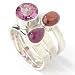  : STERLING SILVER PASSION PINK TOPAZ GARNET RUBY RING