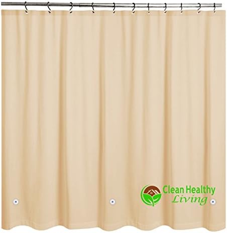 Premium PEVA Shower Liner / Curtain: Odorless &amp; Mildew Resistant (with Magnets &amp; Suction Cups). Eco Friendly 70 x 71 in. long - Linen Color - 3 Pack