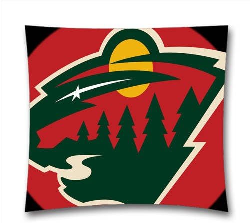 AM Kingdom Sports NHL Minnesota Wild Teams Square Decorative Throw Pillow Cushion Covers for Sofa and Bed, 18"x18"(45cmx45cm) Sports Theme 1654