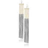 RAIN Chain Shoulder Duster Gold and Gunmetal Earrin