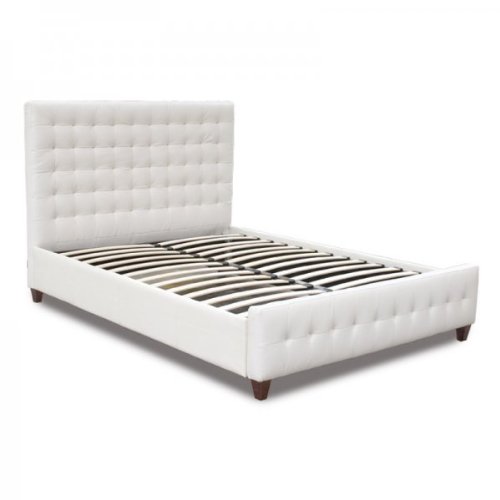Zen Collection, Queen Size Bonded Leather Tufted Bed