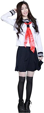 Frigga Bloomed Japan Jigoku Shoujo Sailor JK Girls School Uniform ST-10 (M, White)