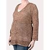 Motherhood Maternity: Plus Size Long Sleeve V-neck Hooded Maternity Sweater