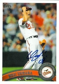 Koji Uehara Autographed/Hand Signed Baseball Card (Baltimore Orioles) 2011 Topps #164