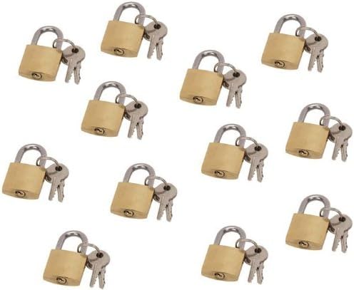 VIP Home Essentials 3/4" (20mm Appx) Mini Brass Lock 12-piece Set