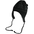 SKI SKATE 2 ply KNIT HAT TROOPER TRAPPER FLAPS * BLACK and Gray - SMALL and MEDIUM