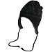 SKI SKATE 2 ply KNIT HAT TROOPER TRAPPER FLAPS * BLACK and Gray - SMALL and MEDIUM