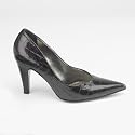 Black Purple Croc Court Shoe