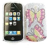 SAMSUNG EPIC 4G Two Butterflies on White Crystal Diamond/Rhinestone/Bling H ....