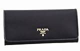 PRADA(プラダ)1M1132 TESSUTO+SAFFIANO-NERO/NERO ファスナー小銭入付長財布