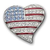 Swarovski Crystal Flag Heart Tack Pin