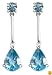 14k White Gold Swiss Blue Topaz Teardrop Earrings