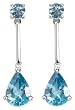14k White Gold Swiss Blue Topaz Teardrop Earrings