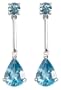 14k White Gold Tear-Shaped Swiss Blue Topaz Drop Earrings