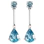 14k White Gold Swiss Blue Topaz Teardrop Earrings