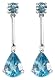 14k White Gold Swiss Blue Topaz Teardrop Earrings