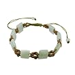 Strength Bracelet with Green Jade and Gold Cord
