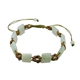 Strength Bracelet with Green Jade and Gold Cord