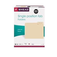 Smead Folder, Letter, 11 Point, 1/3 Cut #3 Tab, Manila, 100 Per Box (10333)