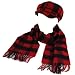 Buffalo Plaid Newsboy Cabbie Hat Scarf Wrap Set Red
