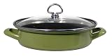 Review Chantal 29-240S LG / Chantal Enamel-On-Steel 3 Quart Saute & Serve with Tempered Glass Lid, Glossy Garden Green