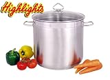 Universaltopf Edelstahl 20 Liter L Kochtopf Suppentopf mit Glassdeckel
