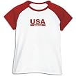 T-Shirt Raglan Woman White " Usa Roadie " Occupations