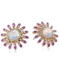 Betsey Johnson "Paris is Always a Good Idea" Gem Flower Stud Earrings