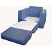 Fun Furnishings Chair Sleeper, Blue Micro Suede