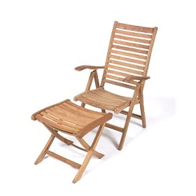 Teak Furniture Gallery TGL133 Dorsett Recliner Chair & Stool
