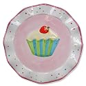 Fairy Cup Cake Design Spotty Handpainted Ceramic Plate (wp)