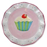 Fairy Cake Design Hand painted Spotty Ceramic Cake / Candle Plate