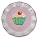 Fairy Cake' Design Hand painted Spotty Ceramic Cake / Candle Plate.