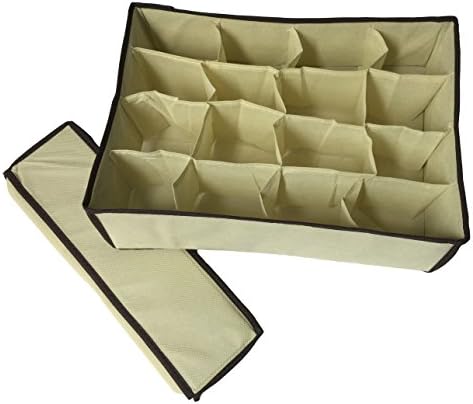 16 Slot Drawer Organizer &amp; Dividers for Socks, Underwear, Gloves, Ties 2 Pack