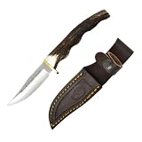 Muela 7A, 7.5-Inch Fixed Blade Bowie Knife, Grooved Stag Handle