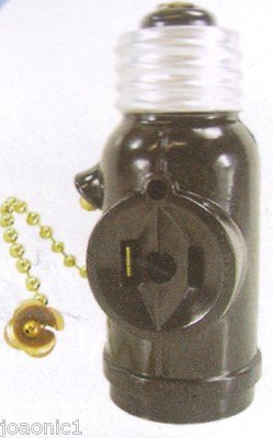 NEW LIGHT BULB SWITCH AND SOCKET WITH PULL CHAIN