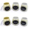 6 petits pots &agrave; personnaliser - porcelaine + ardoise