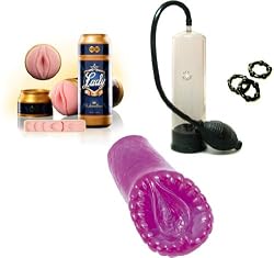 Fleshlight by International Life Forms Sex in a Can Lady Lager Male Masturbator Adult Sex Toy Kit
