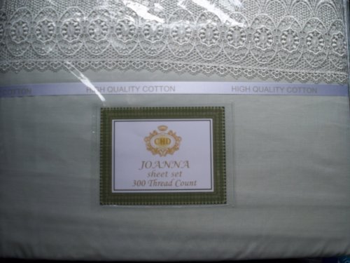 300 Thread Count Macrame Sheet Set Queen Size Sage
