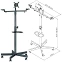 FS960 Mobile Floor Stand w/ Brackets for LCD TV, Microphone, and Drink Cups